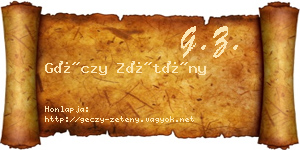 Géczy Zétény névjegykártya